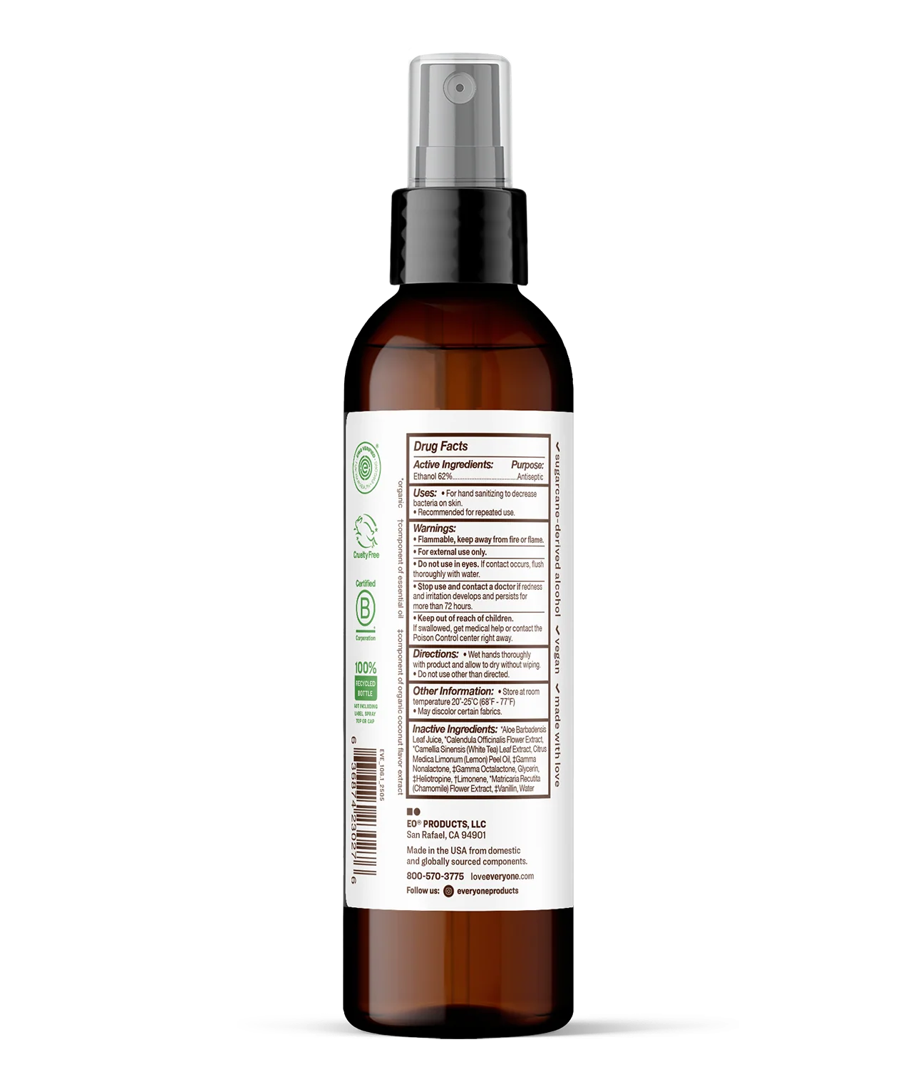 Coconut + Lemon Hand Sanitizer Spray 8 FL OZ Case Pack of 12 - Image 4