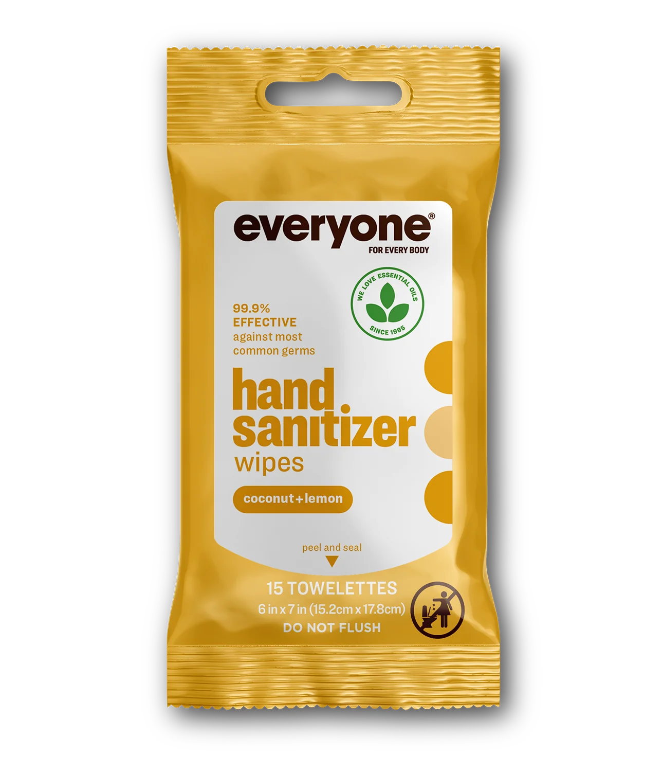 Coconut + Lemon Resealable Hand Sanitizer Wipes 6 QTY - 15 CT Case Pack of 6 - Image 4