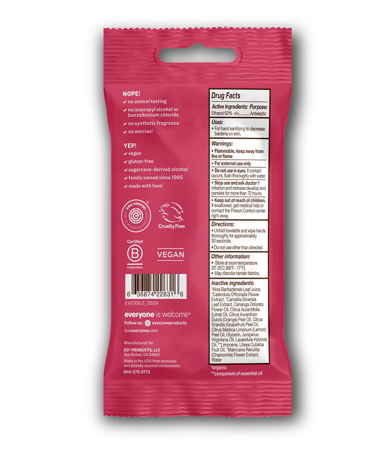 Ruby Grapefruit Resealable Hand Sanitizer Wipes 6 QTY - 15 CT Case Pack of 6 - Image 4